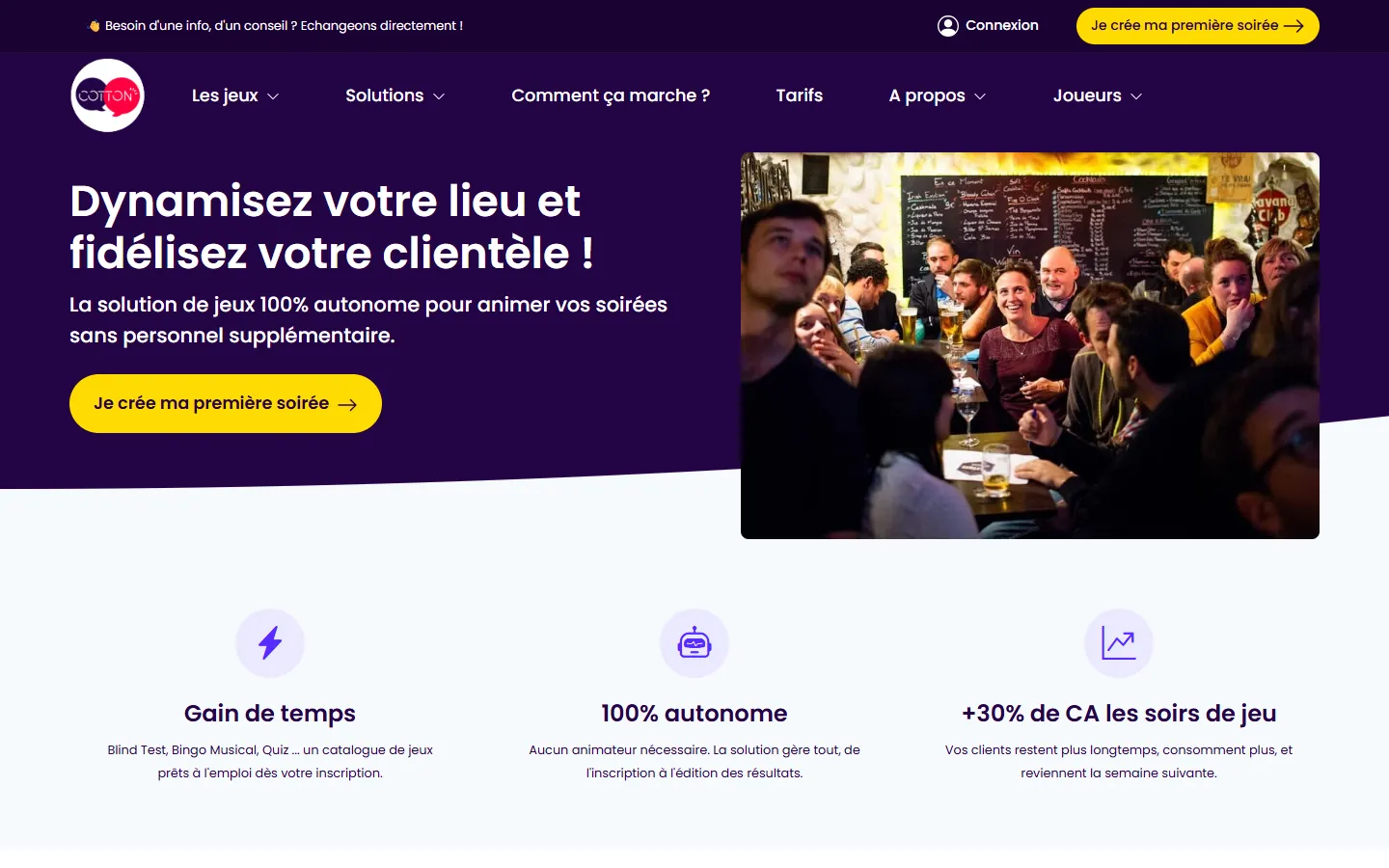 Site cotton-quiz.com, page dédiée aux bars et lieux de vie